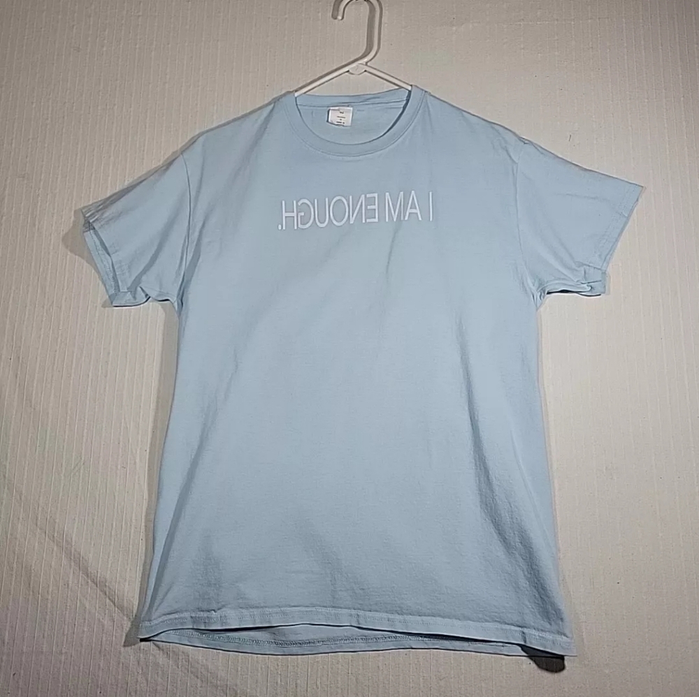 "I am Enough" Womens Blue T-Shirt Size M